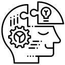 pie chart,gear,education,cogwheel,head,light bulb,machine learning